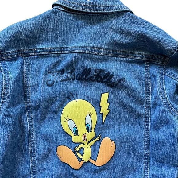 LOONEY TUNES Tweety Bird Jean Jacket Girl's Size Small - Picture 5 of 5